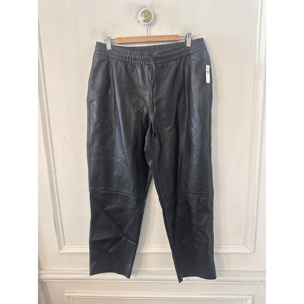 NWT Old Navy Women’s Faux Leather High Rise Billie Straight Leg Pants Large - Picture 3 of 13